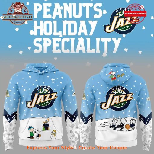 Utah Jazz Peanuts And Snoopy Holiday Hoodie