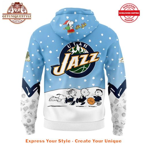 Utah Jazz Peanuts And Snoopy Holiday Hoodie