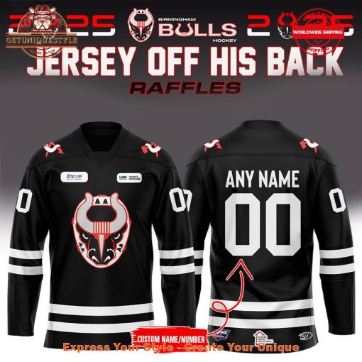 Birmingham Bulls Jersey Off His Back Raffles Black Jersey