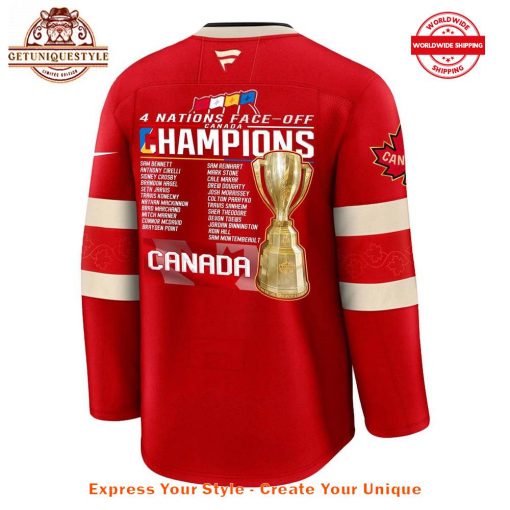 Canada Hockey Team 4 Nations Champions 2025 Jersey