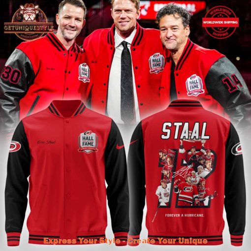 Carolina Hurricanes Eric Staal Hall of Fame Baseball Jacket