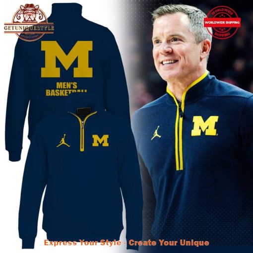 Coach Dusty May Michigan Wolverines Basketball Quarter Zip Sweatshirt