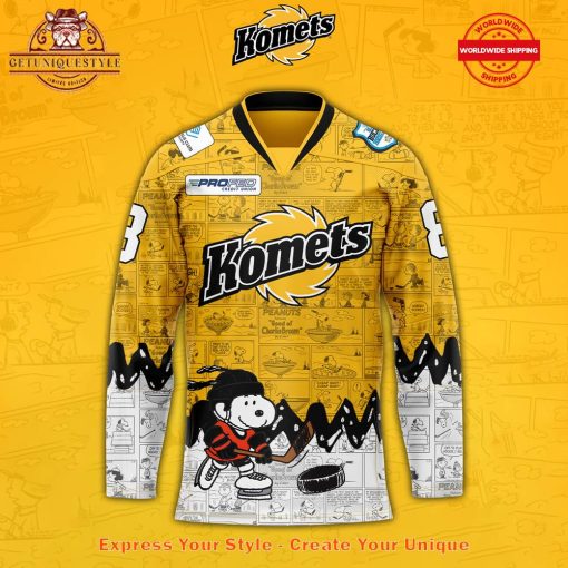 Fort Wayne Komets x Peanuts 75th Anniversary Custom Jersey