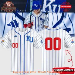 Kansas Jayhawks Pinstripes Baseball Jersey