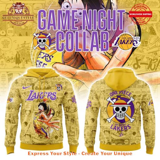 Los Angeles Lakers One Piece Night Limited Edition Yellow Hoodie