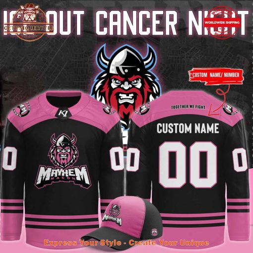 Macon Mayhem Ice Out Cancer Night Jersey