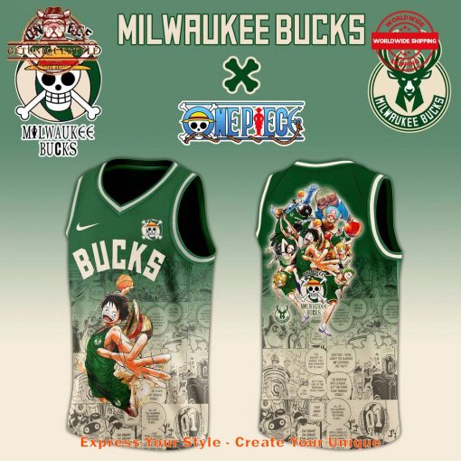 Milwaukee Bucks One Piece The Straw Hat Pirates Jersey