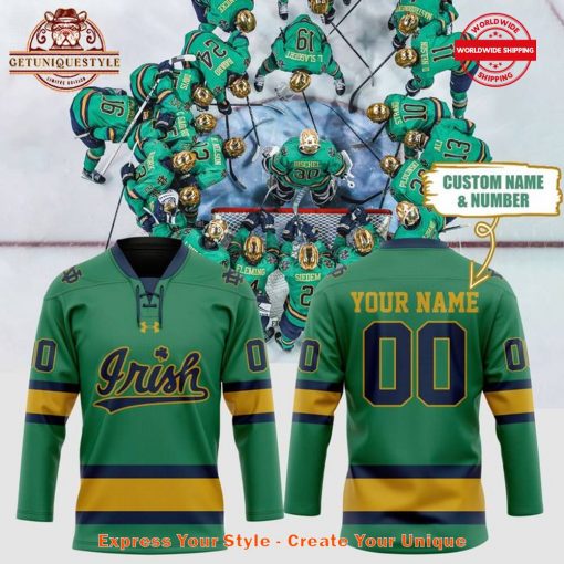 Notre Dame Special 2025 Green Hockey Jersey