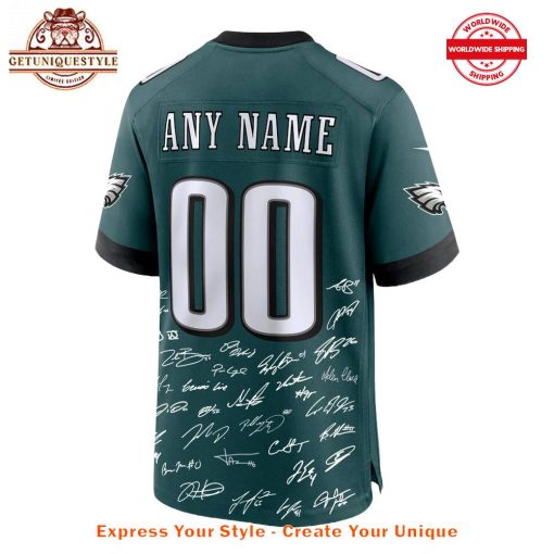 Philadelphia Eagles Champions Super Bowl LIX Signature Custom Jersey