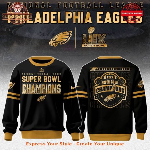 Philadelphia Eagles Super Bowl 2025 Champions Black Gold Merch Collection