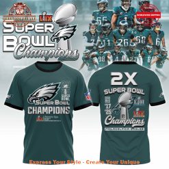 Philadelphia Eagles Super Bowl 2x Champions Shirt Collection