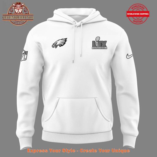 Philadelphia Eagles Super Bowl LIX 2025 White Hoodie