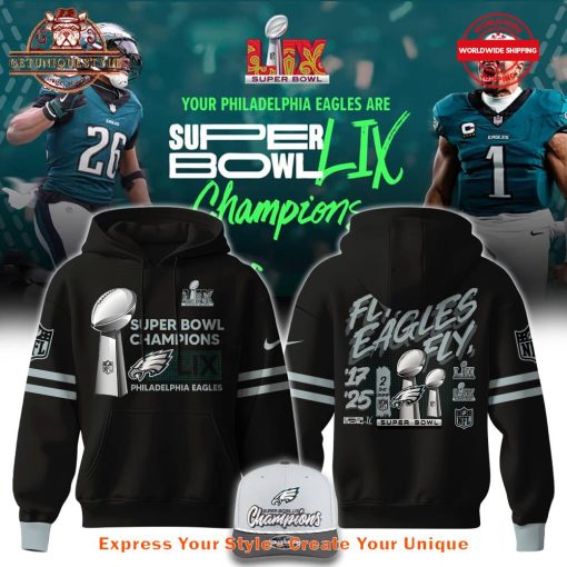 Philadelphia Eagles Super Bowl LIX Champions Fly Eagles Fly Merch Collection