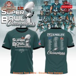 Philadelphia Eagles Super Bowl LIX Champions Green Shirt Collection