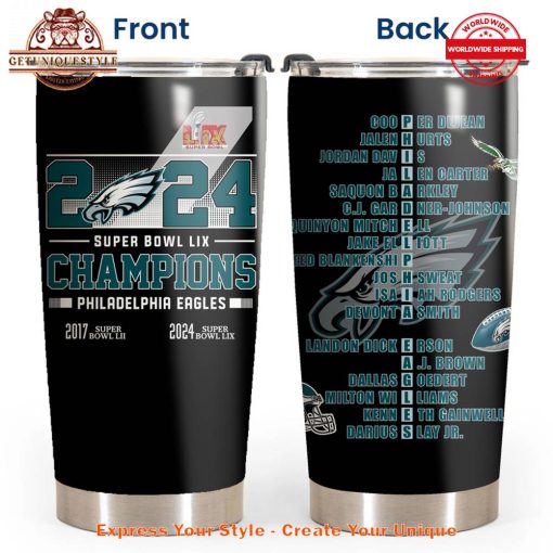 Philadelphia Eagles Super Bowl LIX Champions Tumbler