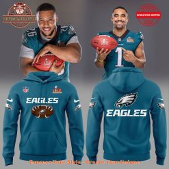 Philadelphia Eagles Super Bowl LIX Game Midnight Green Hoodie