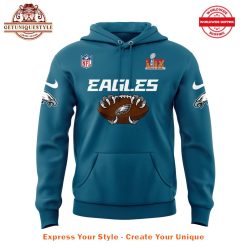 Philadelphia Eagles Super Bowl LIX Game Midnight Green Hoodie