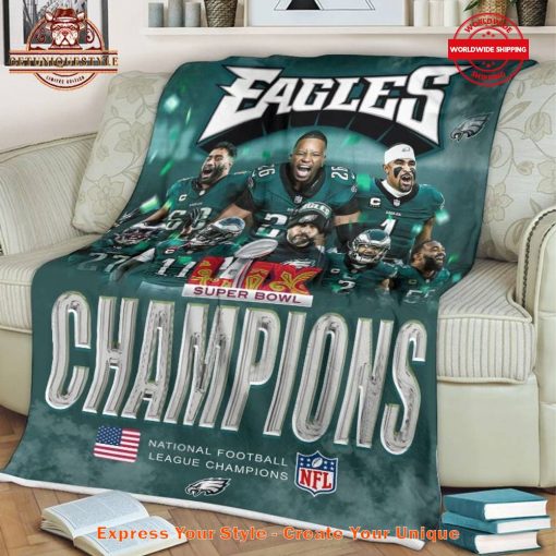 Philadelphia Football Team Super Bowl LIX Champions Blanket