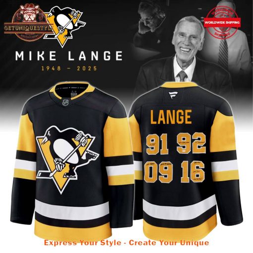 Pittsburgh Penguins Mike Lange Autographed Framed Jersey