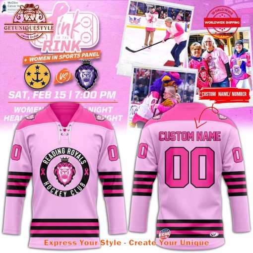 Reading Royals Pink in the Rink 2025 Jersey