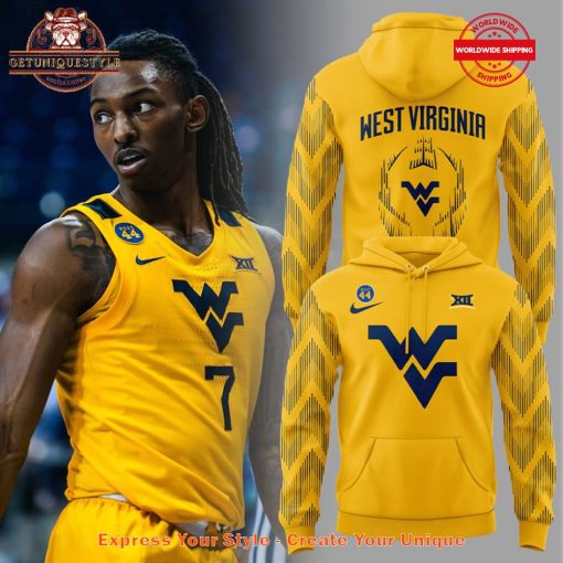 West Virginia Basketball Wear Yellow Hoodie