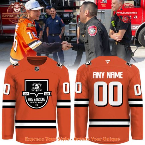 Anaheim Ducks Fire And Rescue Heroes Night 2025 Jersey