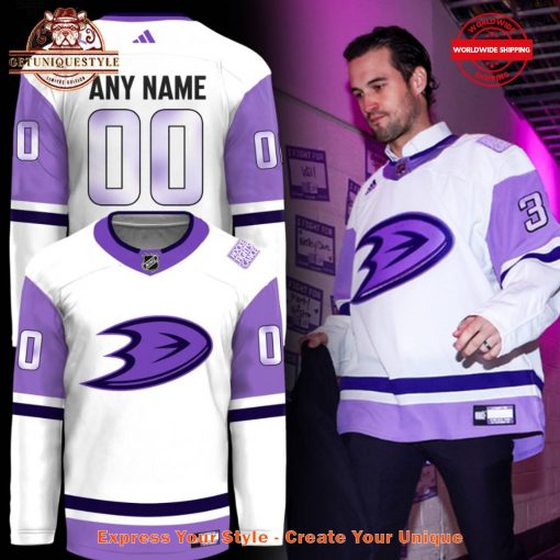 Anaheim Ducks Hockey Fights Cancer Custom Jersey