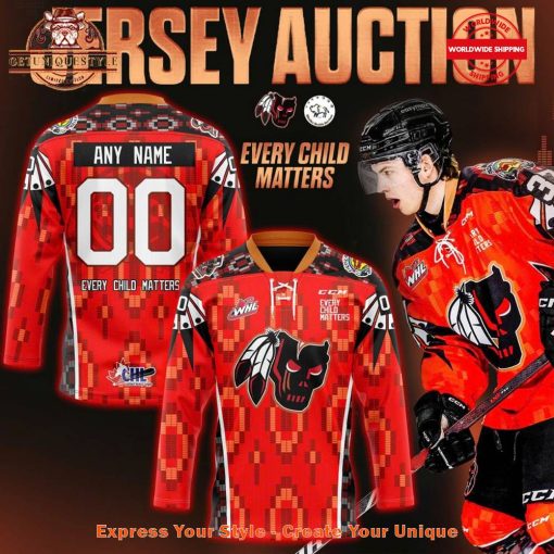 Calgary Hitmen Every Child Matters 2025 Special New Jersey