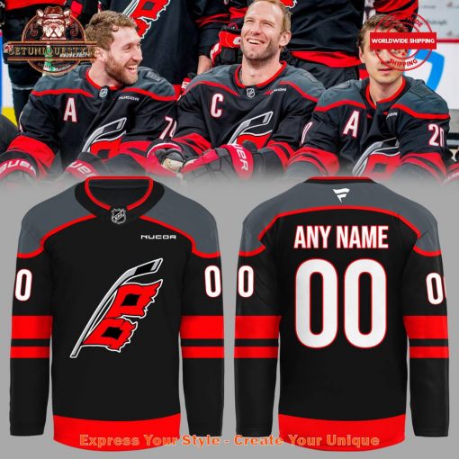 Carolina Hurricanes Fanatics Red Black Custom Hockey Jersey