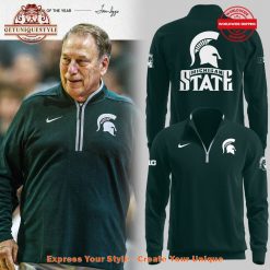 Coach Tom Izzo Michigan State Spartans B1G Coach Of The Year Quarter Zip Sweatshirt 1