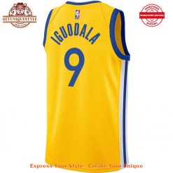 GSW Andre Iguodala Gold 202122 Swingman Badge Jersey