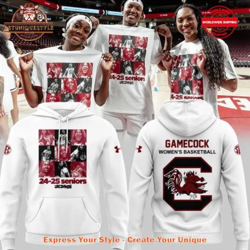 Gamecocks Women’s Basketball 24-25 Senior White Hoodie