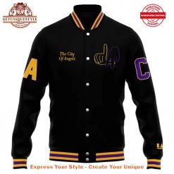 Los Angeles Lakers The City Of Angels Baseball Jacket