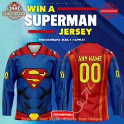 Macon Mayhem Superman Collab 2025 Hockey Jersey