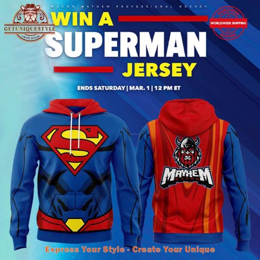 Macon Mayhem Superman 2025 Limited Edition Hoodie