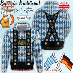 Oktoberfest Bavaria Traditional Lederhosen Hoodie