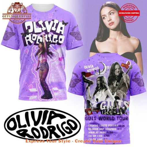 Olivia Rodrigo Guts World Tour 2025 Purple Shirt