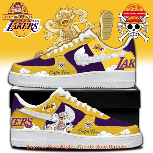 One Piece Los Angeles Lakers Collab Custom Air Force 1