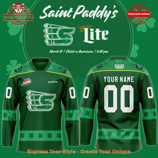 Spokane Chiefs Saint Paddy’s Day 2025 Special New Jersey