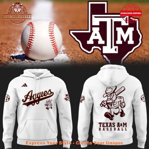 Texas Aggies Baseball 2025 Limited Edition White Hoodie