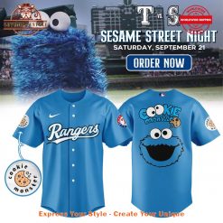 Texas Rangers Sesame Street Night Cookie Monster Jersey