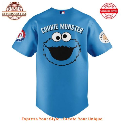 Texas Rangers Sesame Street Night Cookie Monster Jersey